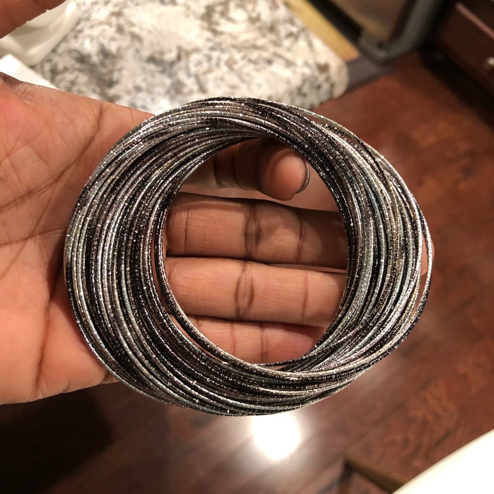 Interlocked Multi Colored Multi Slim Bangles - image 5